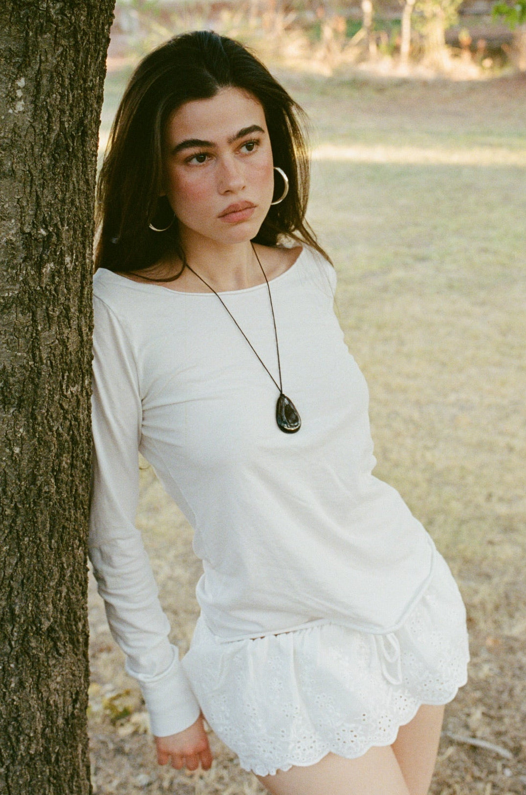 Teardrop Necklace -  Black Agate