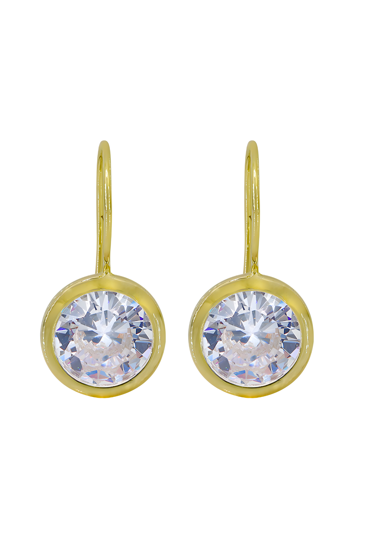 Large Bezel Earrings - 18kt Gold Vermeil