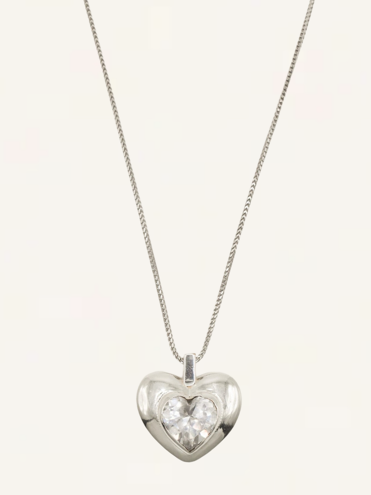 Cosmic Heart Necklace - CZ - Silver