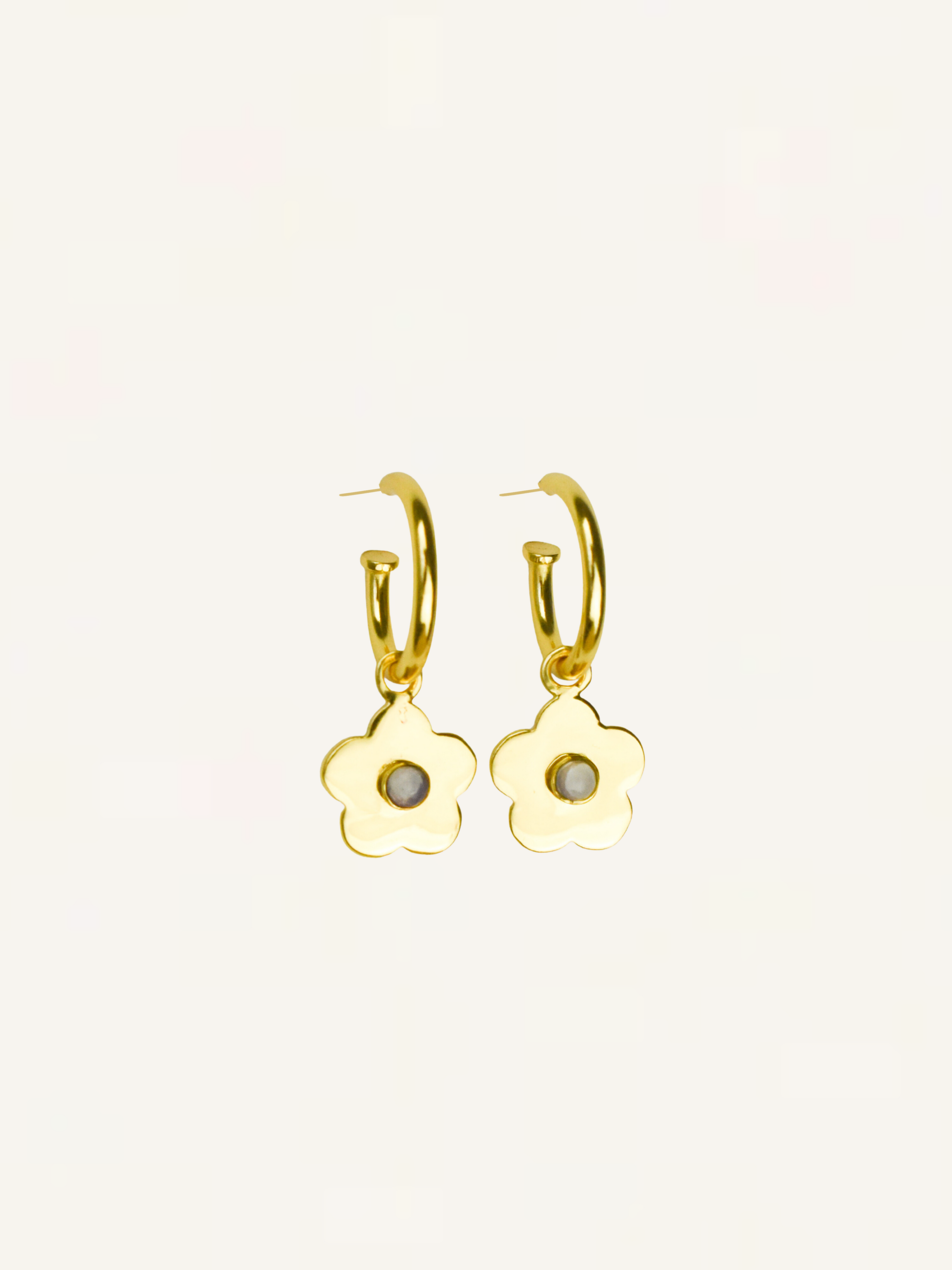 Daisy Gemstone Hoops - Moonstone