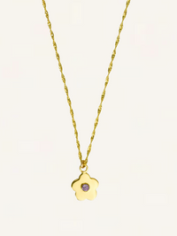Mini Daisy Gemstone Necklace - Lilac