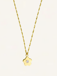 Mini Daisy Gemstone Necklace - Pearl
