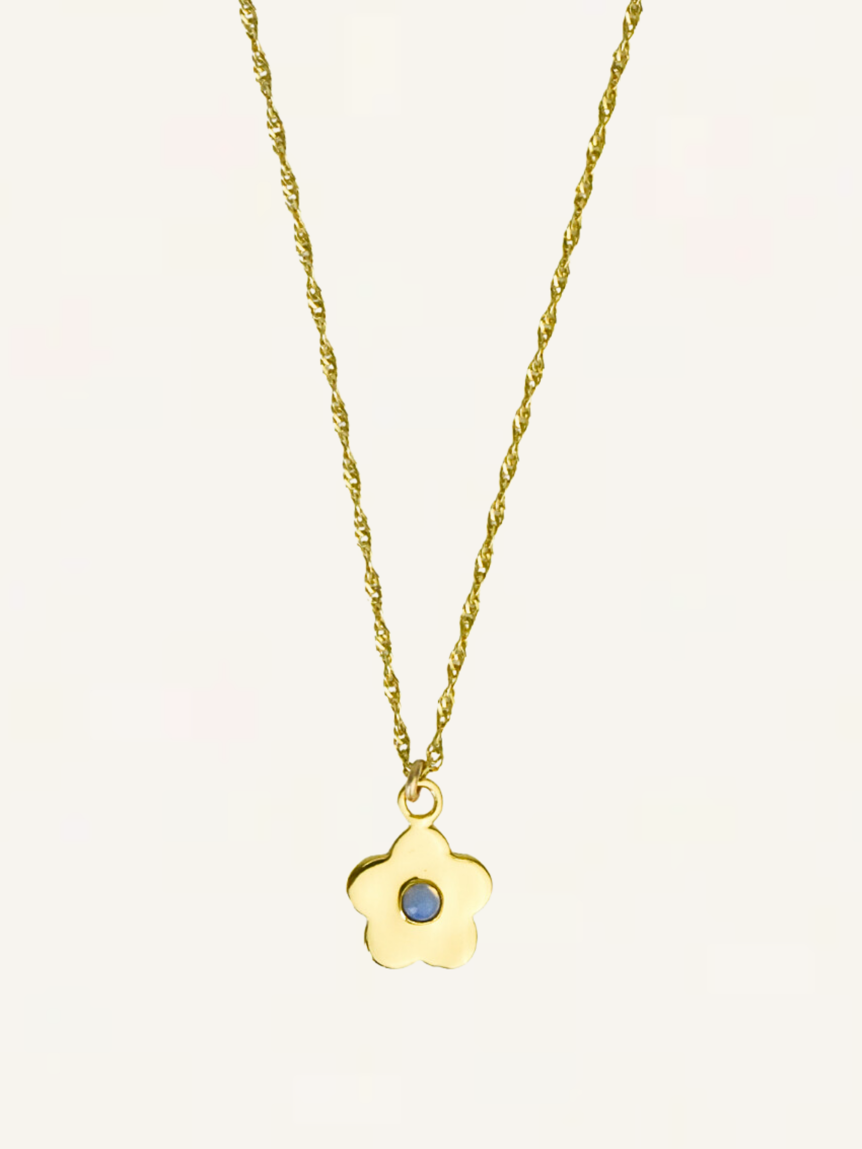 Mini Daisy Gemstone Necklace - Moonstone