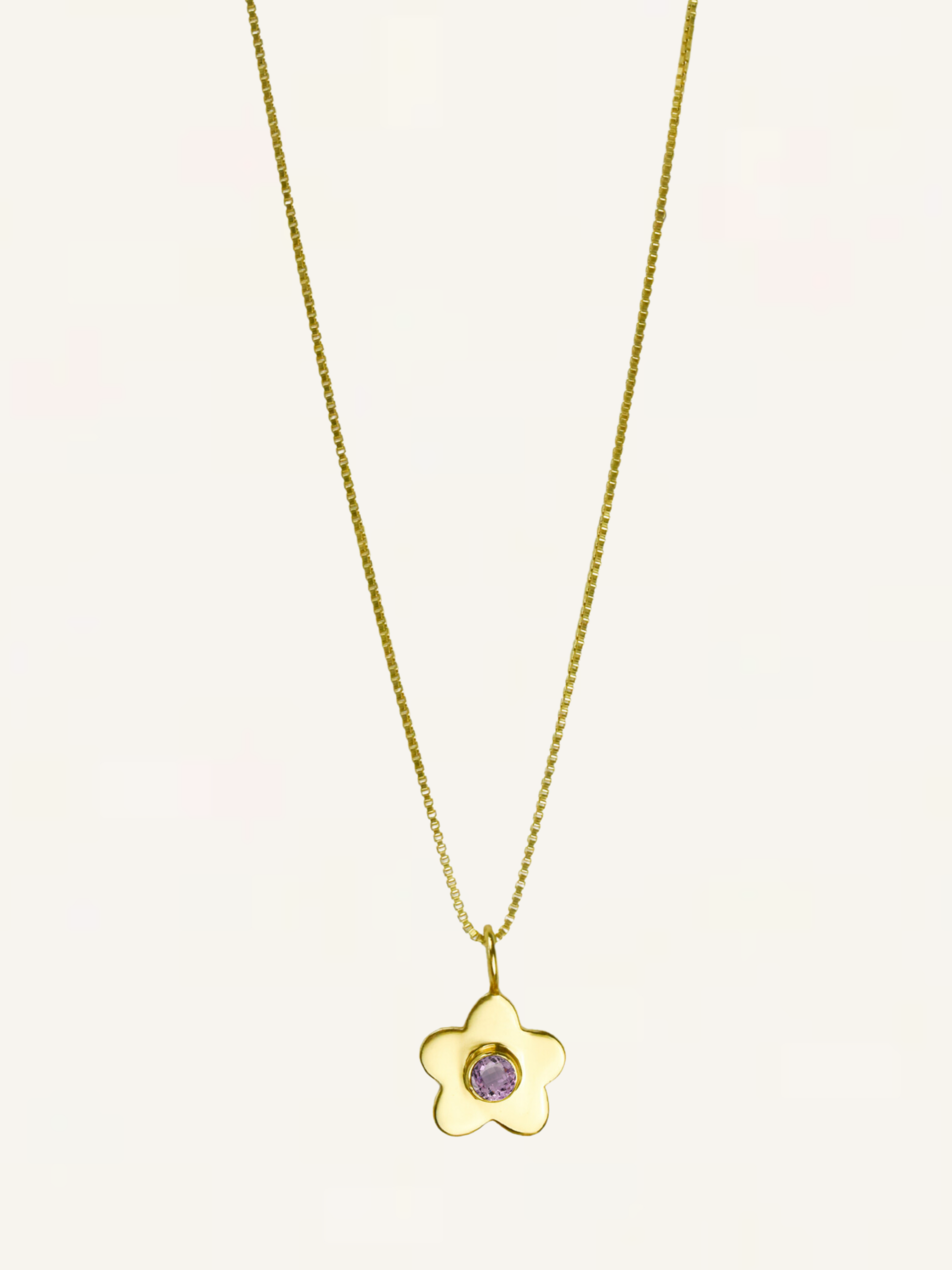 Daisy Gemstone Necklace - Lilac