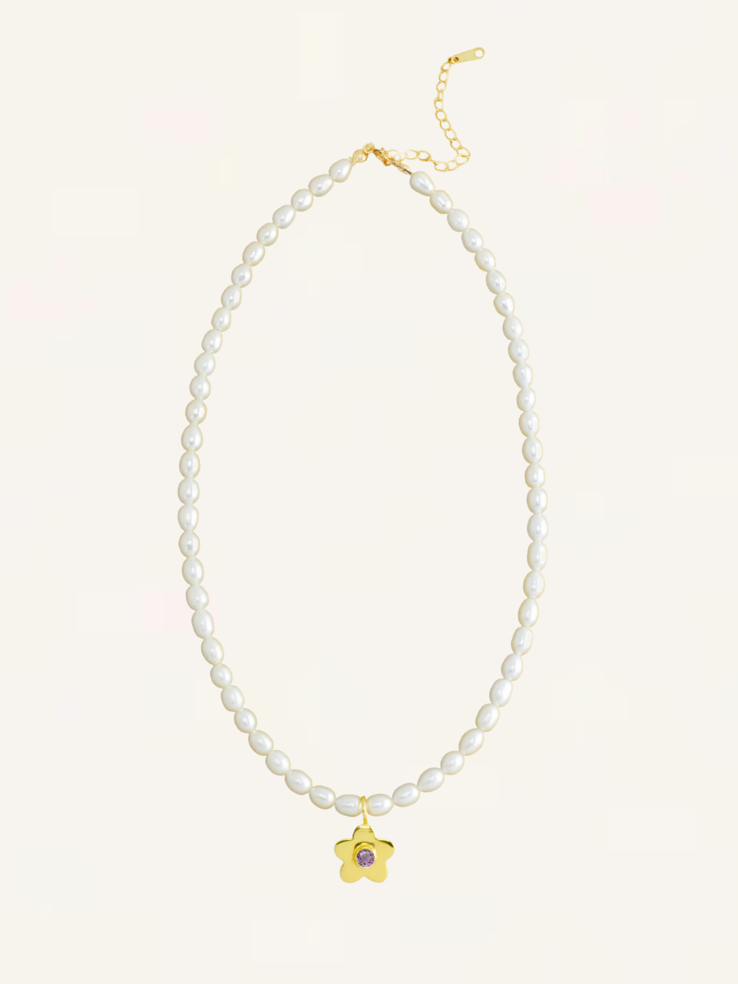 Daisy Gemstone Necklace - Lilac CZ