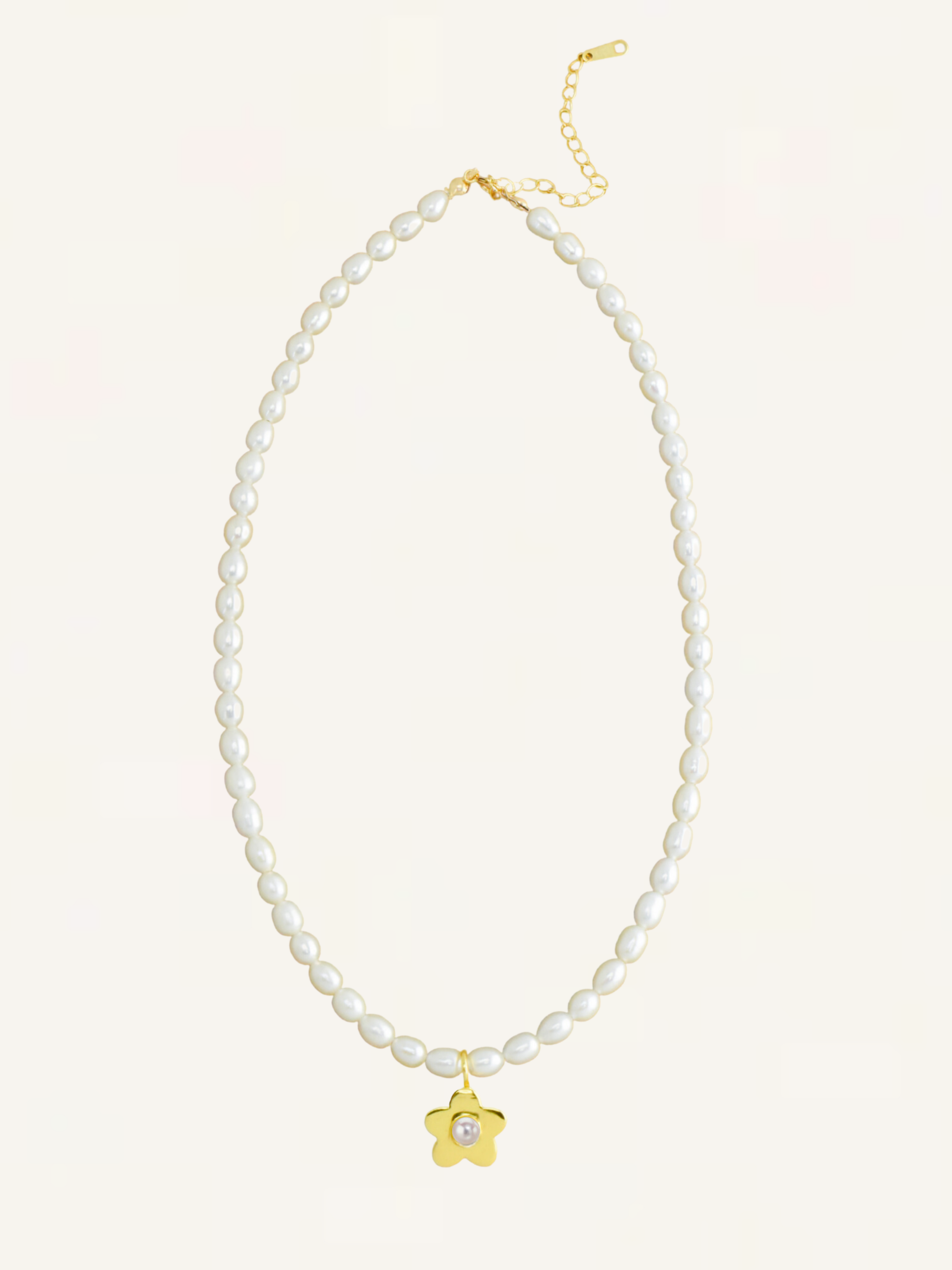 Daisy Gemstone Necklace - Pearl