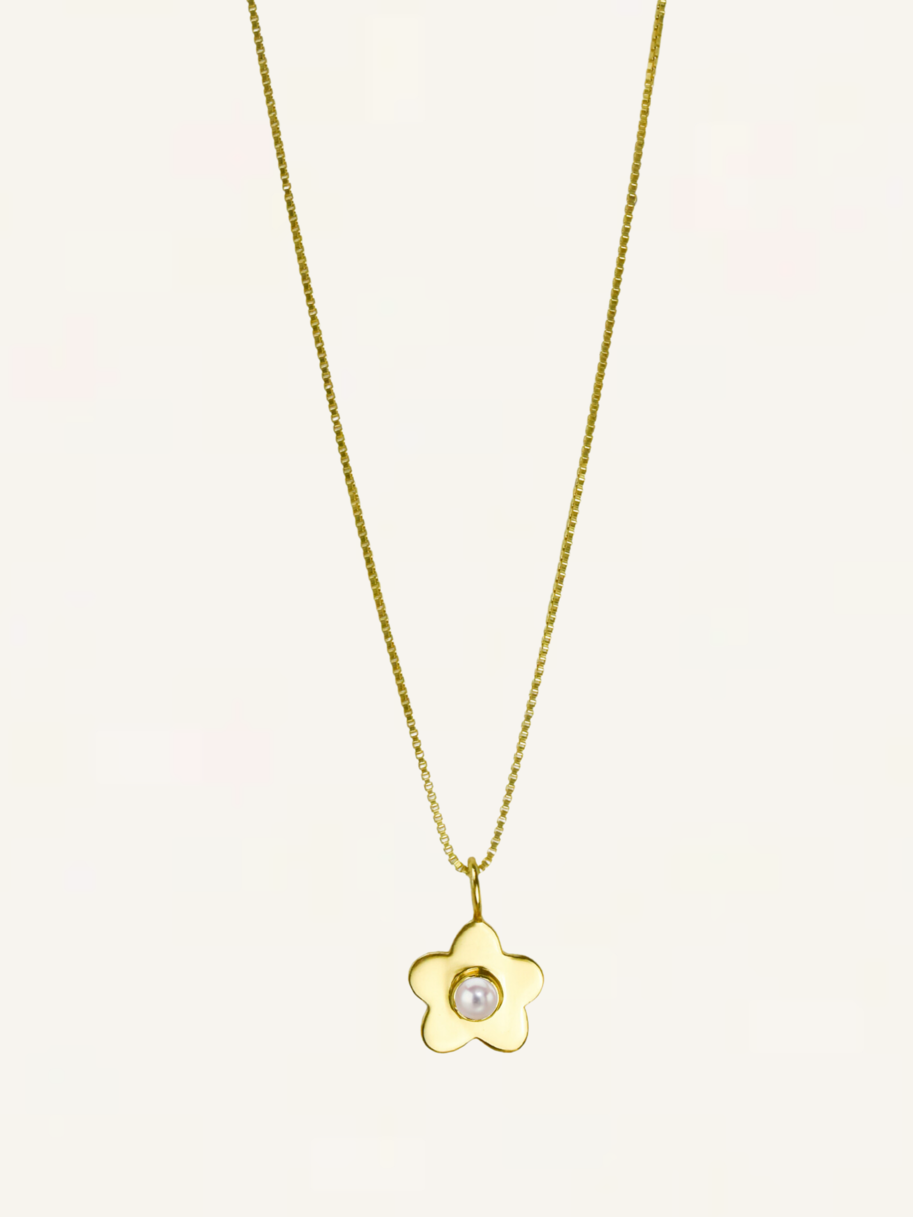 Daisy Gemstone Necklace - Pearl