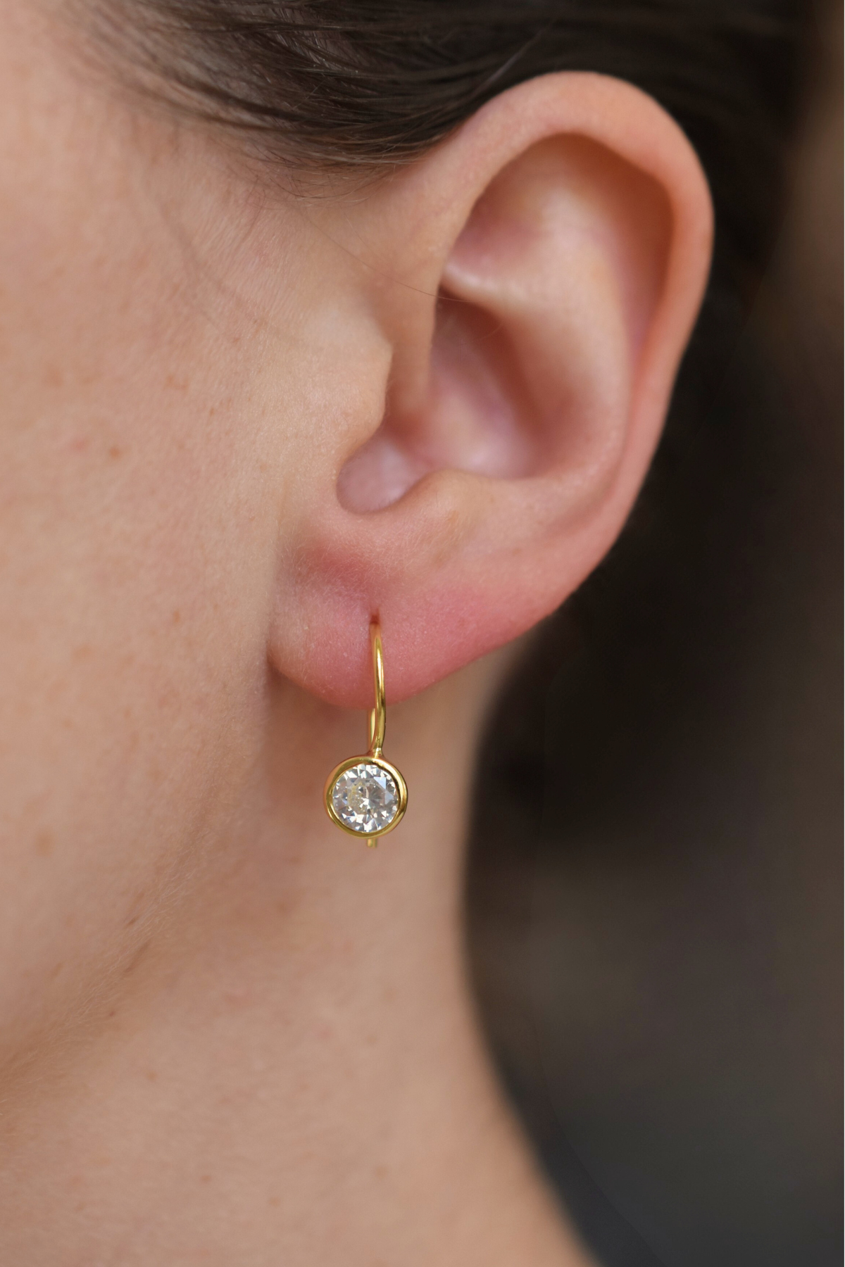 Classic Bezel Earrings - 18Kt Gold Vermeil