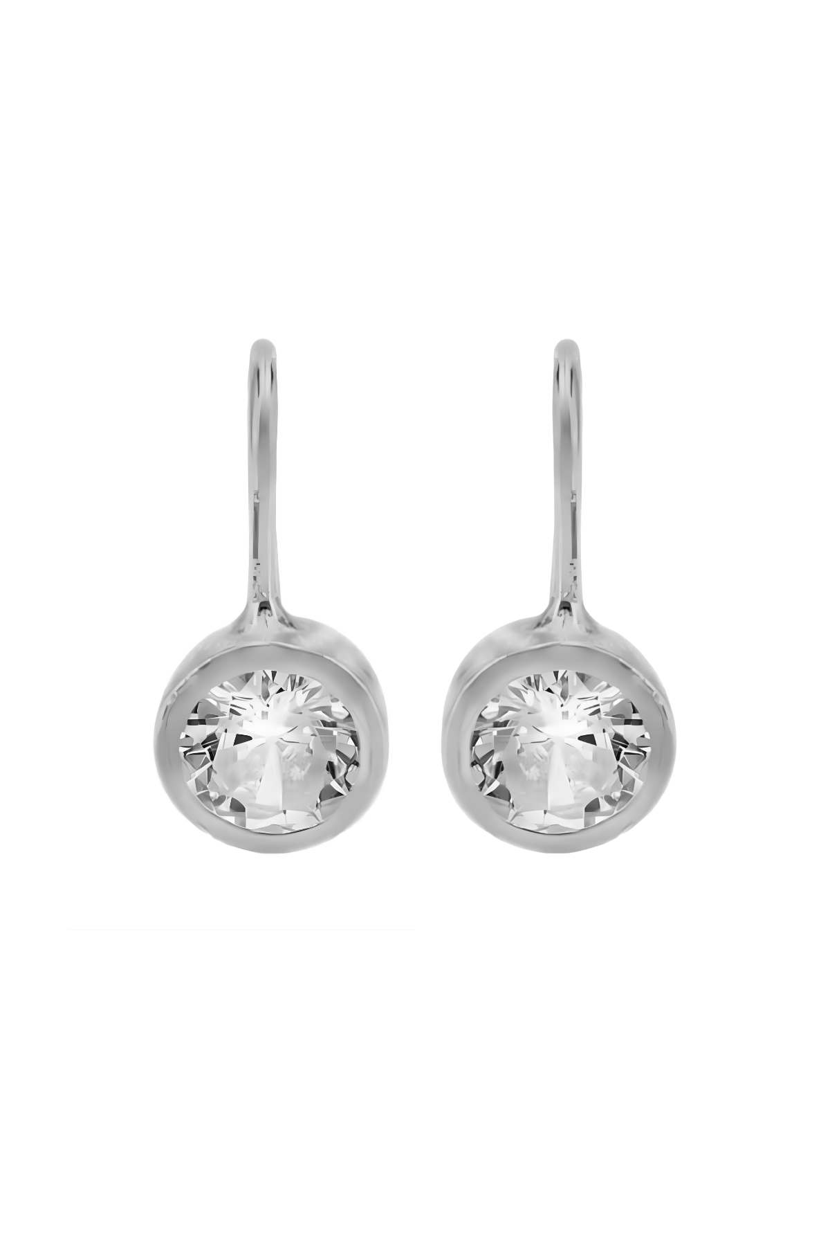 Classic Bezel Earrings - Silver