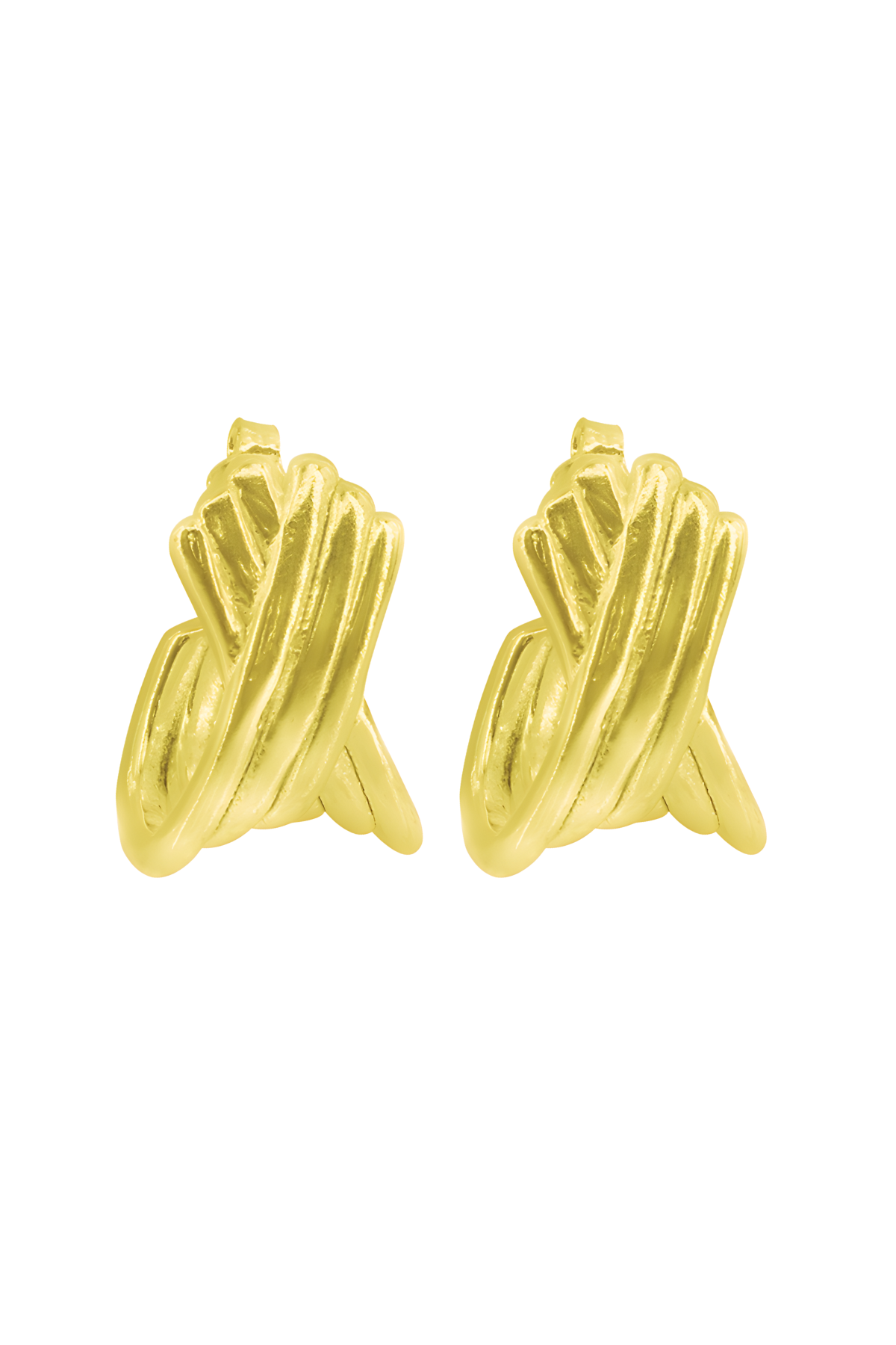 Cross Earrings - 18 Kt Gold Vermeil