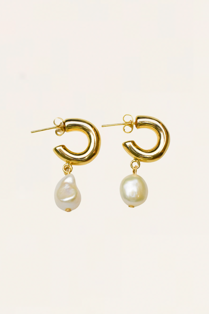 Luna Pearl Hoops