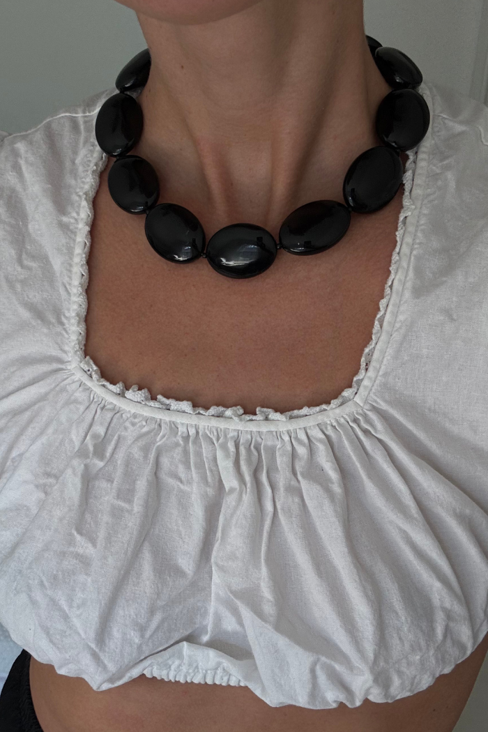 Black Beaded Necklace