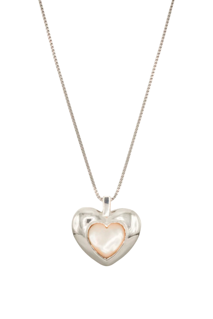 Cosmic Heart Necklace - Mother of Pearl - Silver