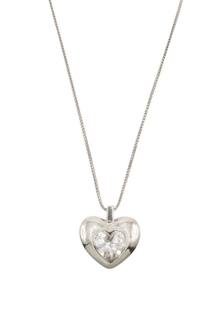 Cosmic Heart Necklace - CZ - Silver