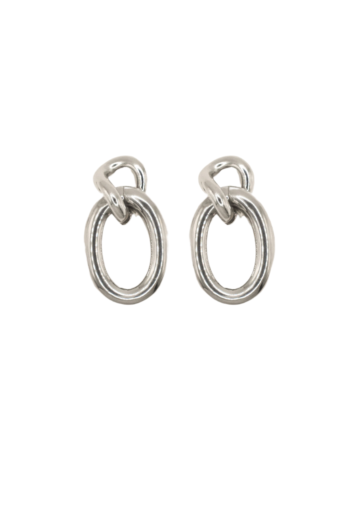 Twin Link Earrings - Silver