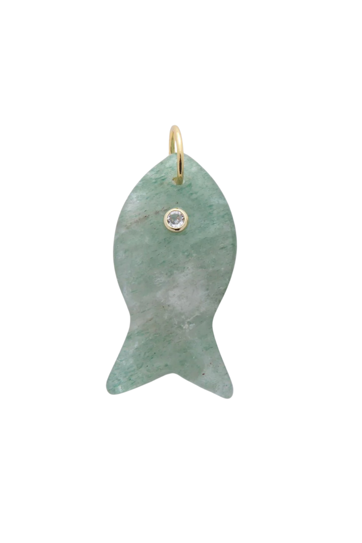 Green Agate Fish Charm