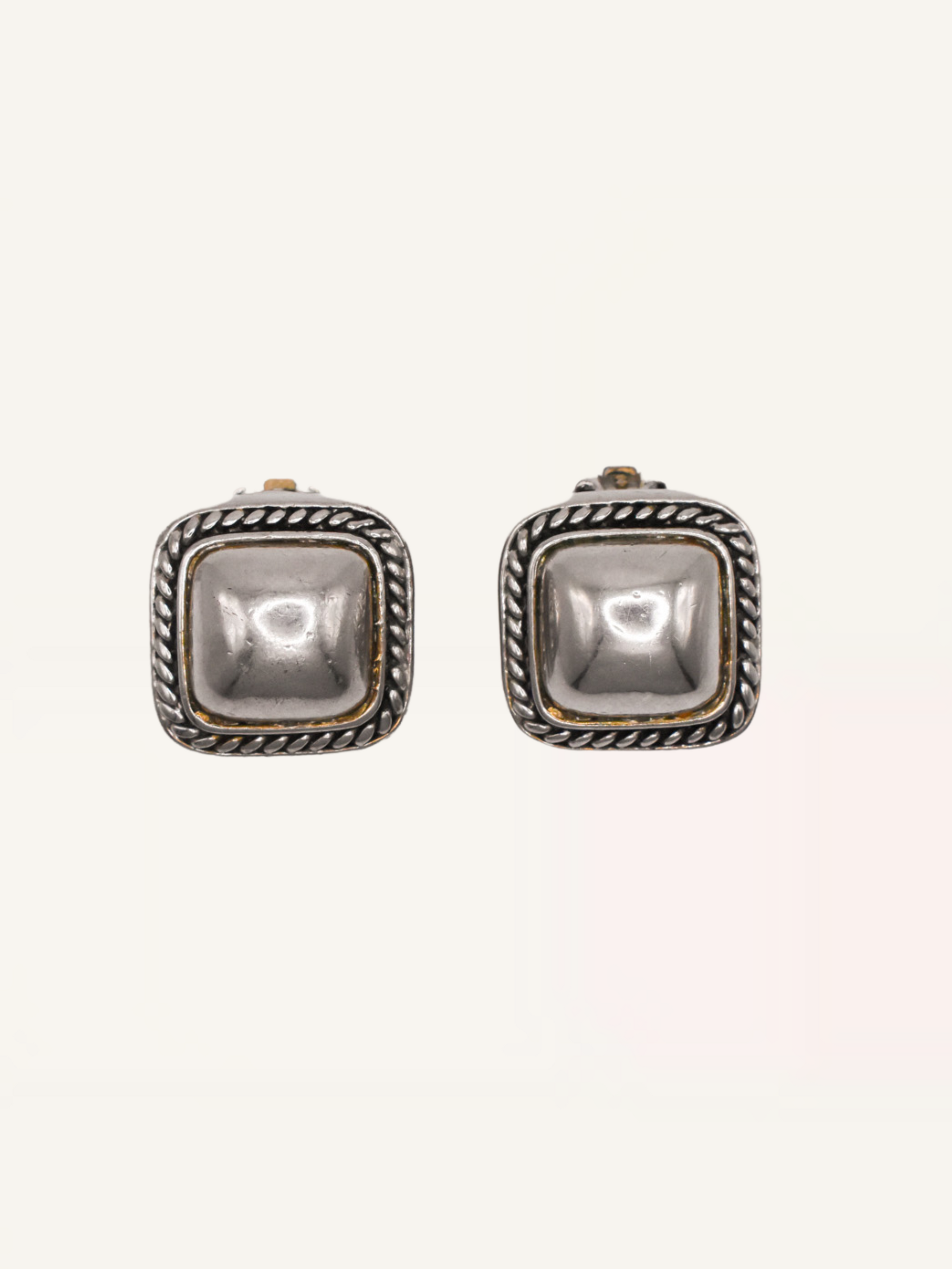 Sterling Silver Square Clip-Ons