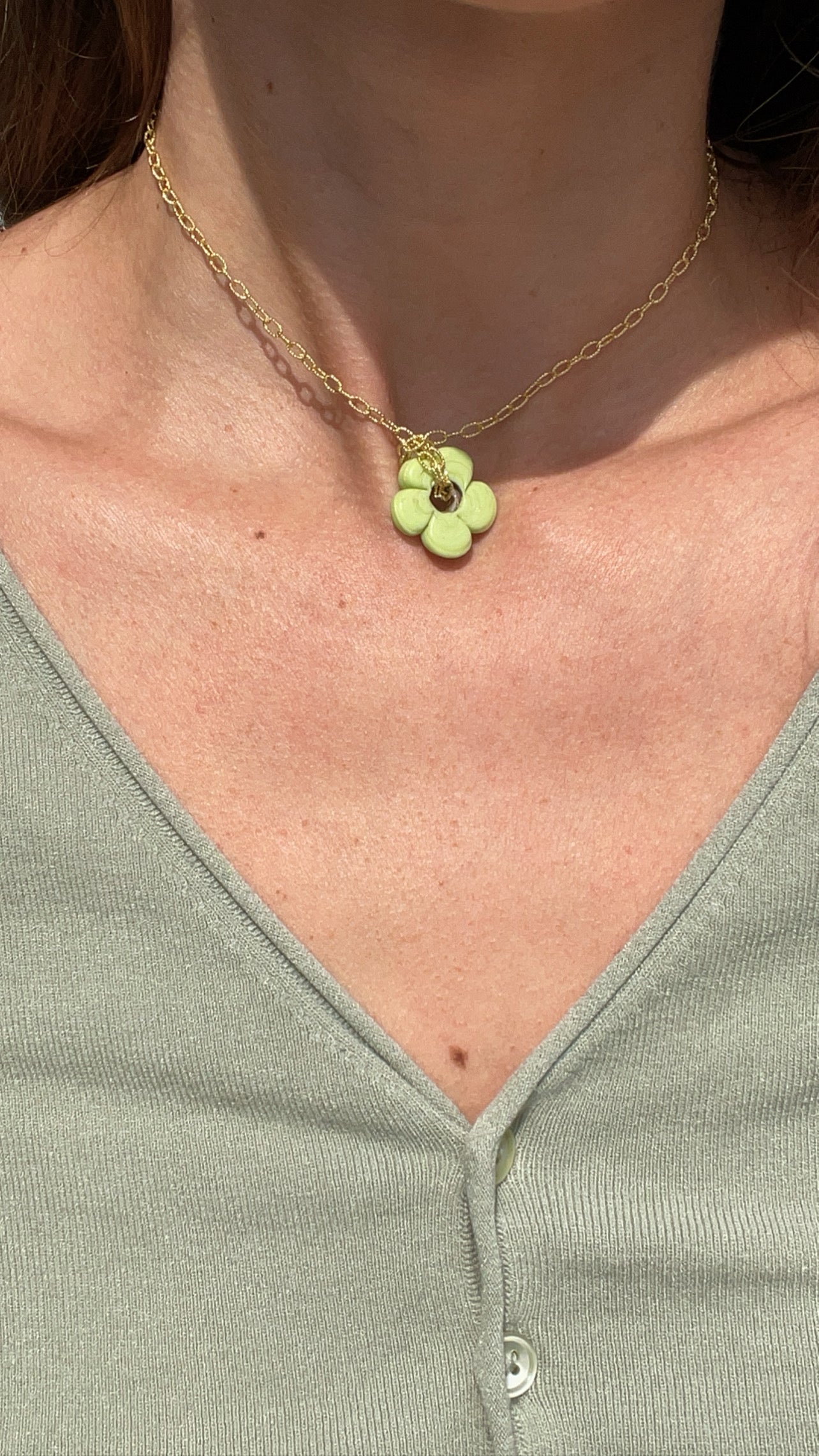 Fleur Necklace - Soft Green