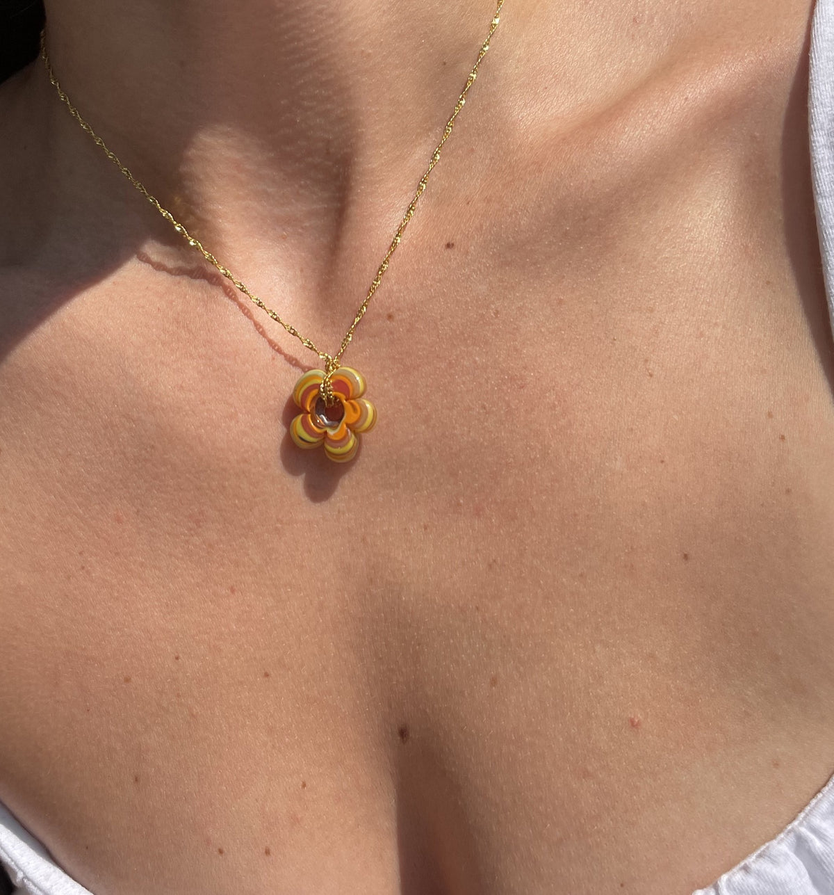 Fleur Necklace - Orange & Yellow