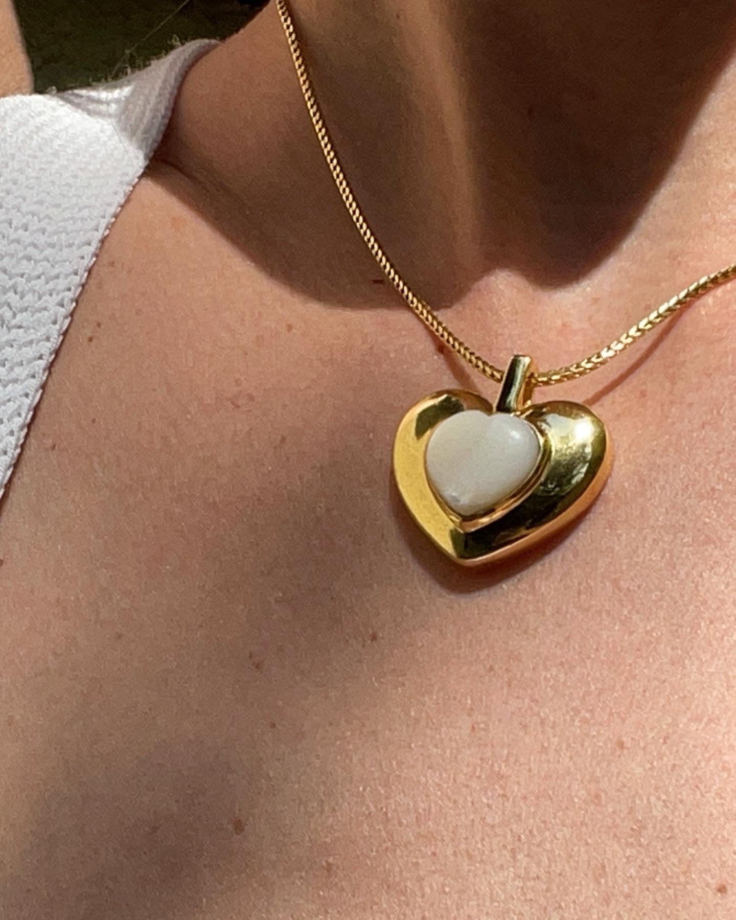 Cosmic Heart Necklace - Mother of Pearl